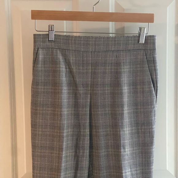 Aritzia Babaton Conan Pants Cropped GlenCheck Plaid High Rise Pull On Stretch 4 - Picture 4 of 11